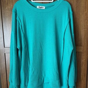 Chic Soul Blue Tunic with Relaxed Fit and Soft Knit Texture